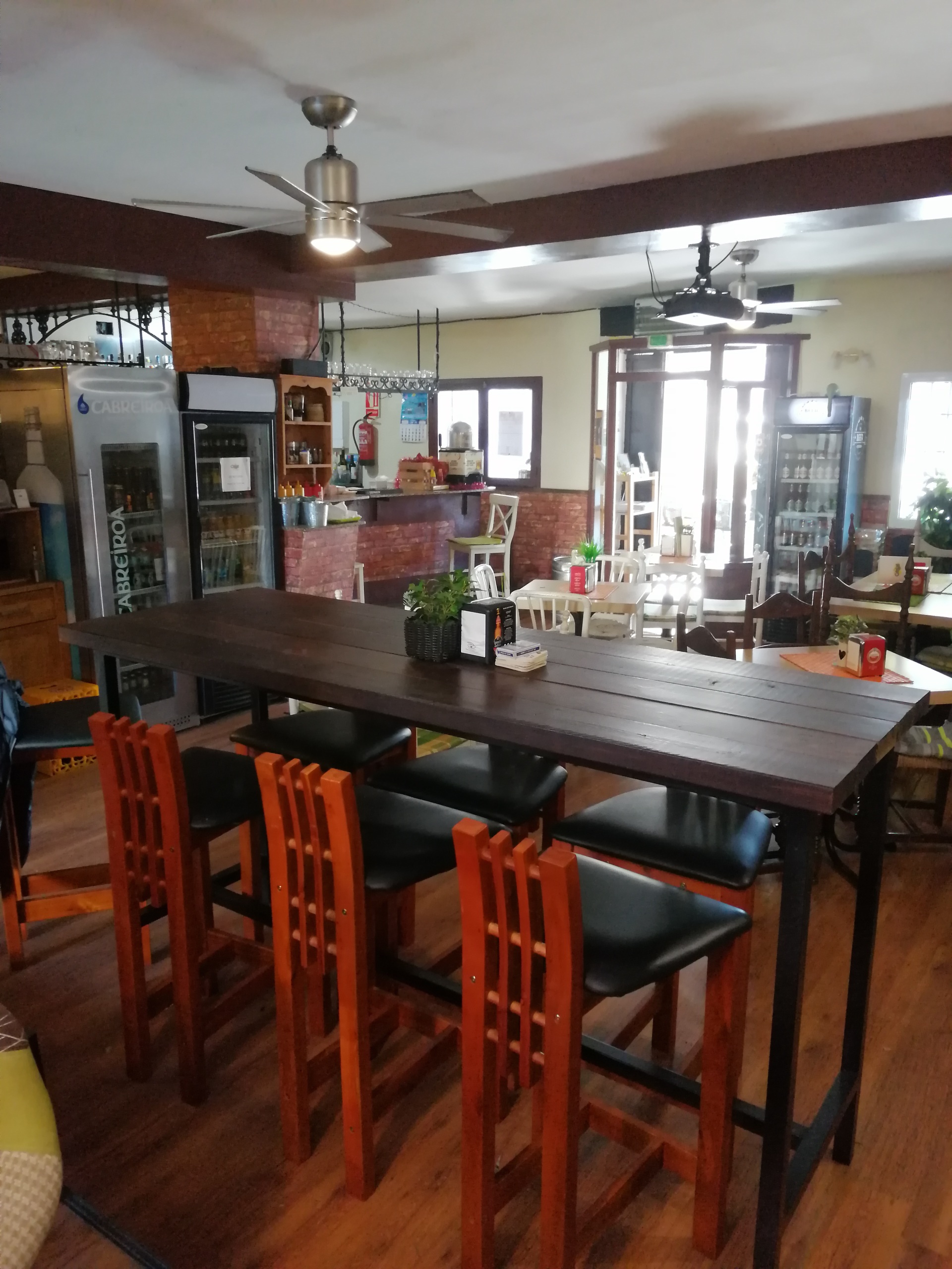 view over bar table